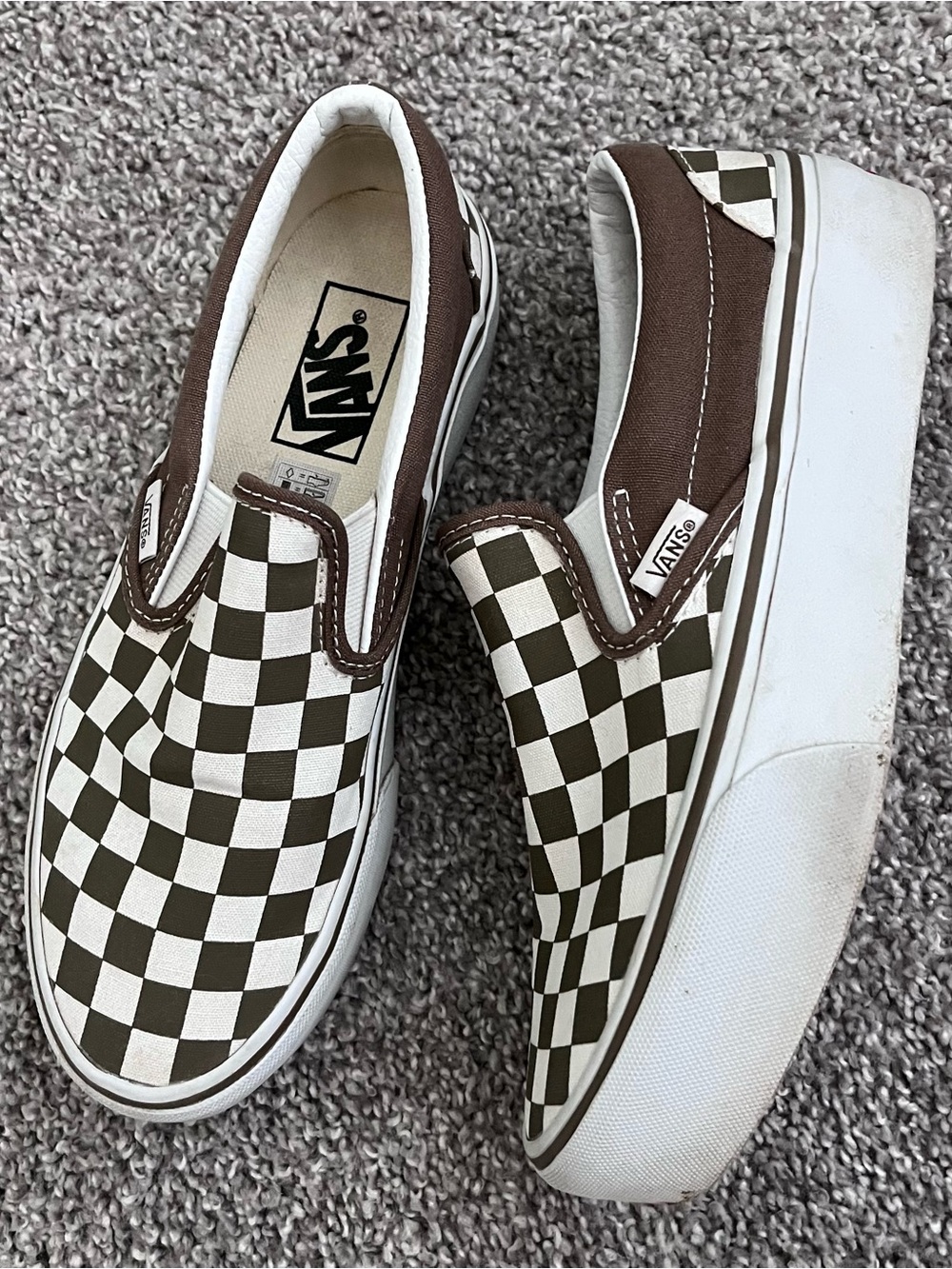 Vans Platform Slip-On Checkerboard Sneakers Size 7 - Picture 3 of 4
